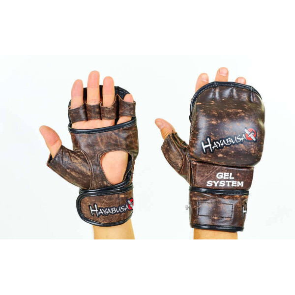 

Перчатки гибридные для единоборств ММА кожаные Hayabusa Kanpeki VL-5780 Коричневый М
