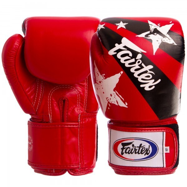 

Перчатки Fairtex BGV1N NATION PRINT Красный-черный 12oz