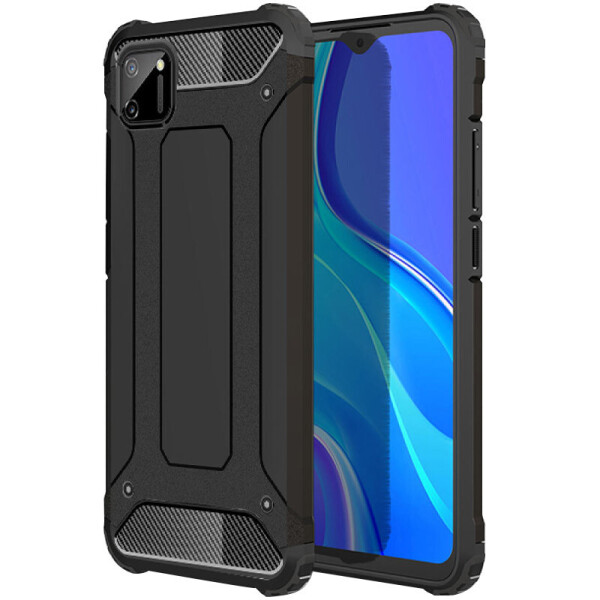 

Бронированный противоударный TPU+PC чехол Immortal для Huawei Y5p (Черный) (927952)