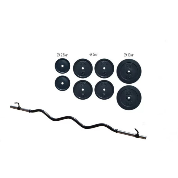 

W-обр. гриф Light + 45 кг блинов 05251