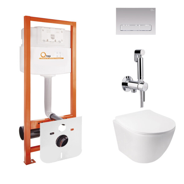 

Комплект Q-tap унитаз с сиденьем Jay WHI 5176 + инсталляция Nest M425-M08CRM + набор для гигиенического душа со смесителем Inspai-Varius V00440001 CRM