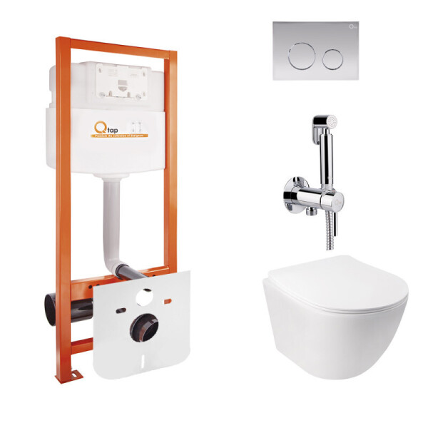 

Комплект Q-tap унитаз с сиденьем Jay WHI 5176 + инсталляция Nest M425-M11CRM + набор для гигиенического душа со смесителем Inspai-Varius V00440001 CRM