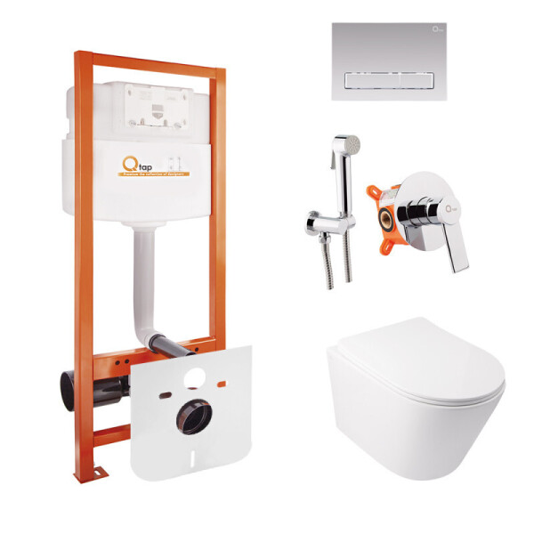 

Комплект Q-tap унитаз с сиденьем Swan WHI 5178 + инсталляция Nest M425-M08CRM + набор для гигиенического душа со смесителем Form 001AB