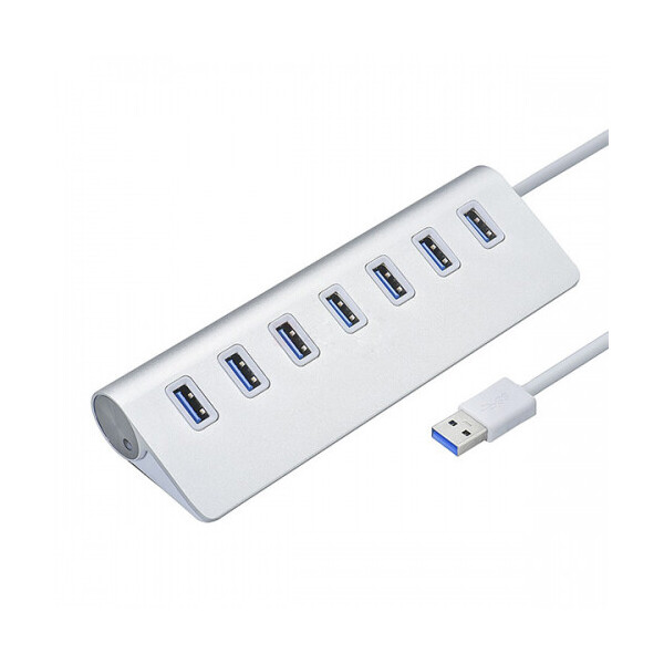 

Хаб USB 3.0 алюминиевый, 7 портов, 20 см, поддержка до 2TB, Пакет