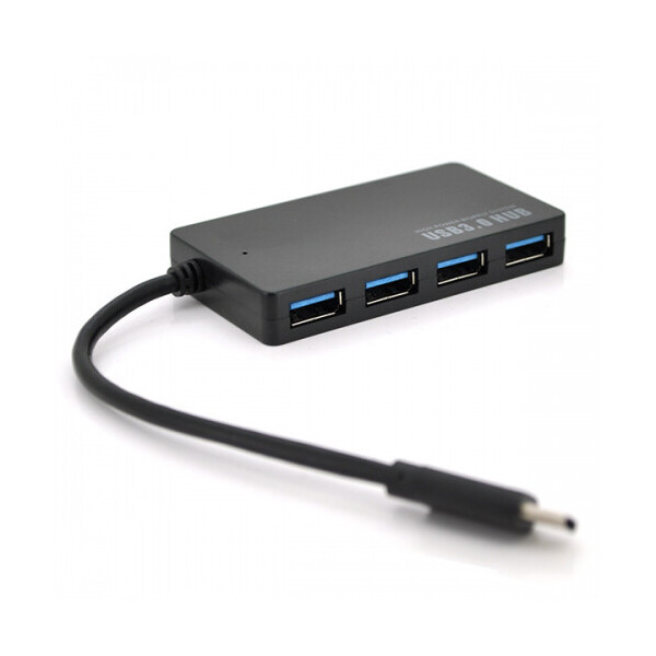 

Хаб Type-C, 4 порта USB 3.1, до 5Gb - s, Black, Blister