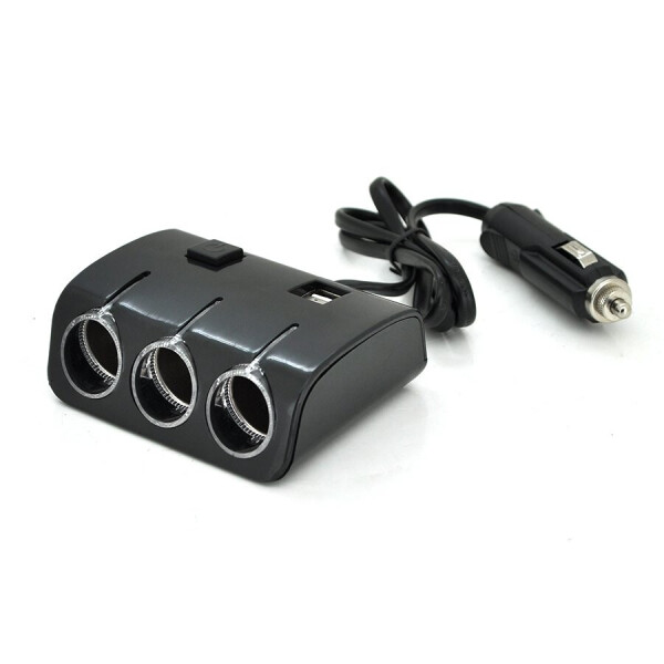 

АЗУ разветвитель Olesson 1506, 12V-3*12V+2*USB, Black, Blister
