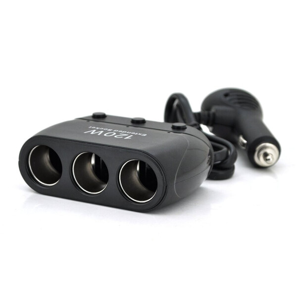 

АЗУ разветвитель+ вольтметр Olesson 1518, 12V-3*12V+USB, Black, Blister