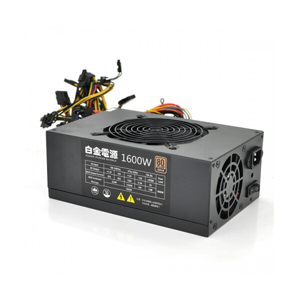 

Блок питания компьютерный ATX BTB-1600W 80Plus, 1x12cm FAN, 2x80cm FAN,CE, 6x2х(6+2)Pin 0,6М, 2x4Pin, 3xSATA, 1x20+4, 7x MOLEX