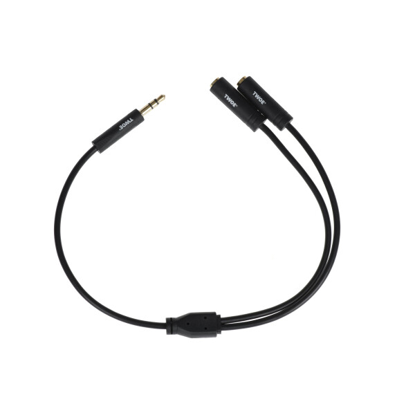 

2E Разветвитель для наушников Adapter 3.5 мм jack(M) x 2(F), black, 0.15m