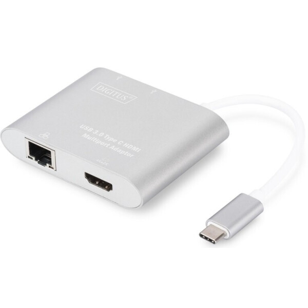 

Кабель Digitus USB Type-C USB 3.0 Multiport adapter 4K HDMI, 2xUSB 3.0, Gigabit Ethernet