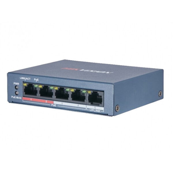 

5-портовый неуправляемый коммутатор Hikvision DS-3E0105P-E/M(B)