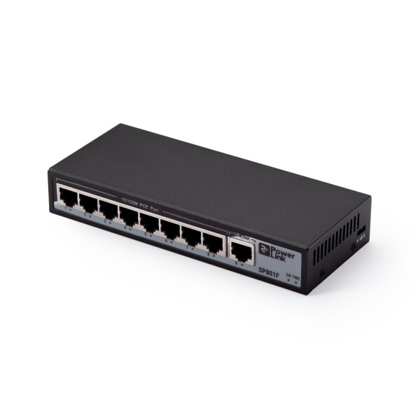 

2E Коммутатор PowerLink SP801F 9xFE (8xFE PoE, 1xFE Uplink, 104W), неуправляемый