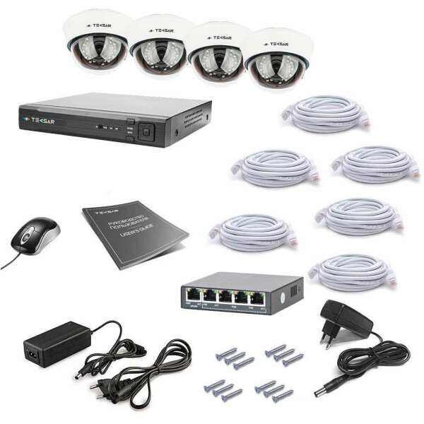 

Комплект IP видеонаблюдения Tecsar IP 4DOME LUX
