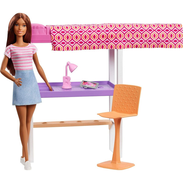 

Игровой набор мебели Кукла Barbie и Кровать чердак FXG52