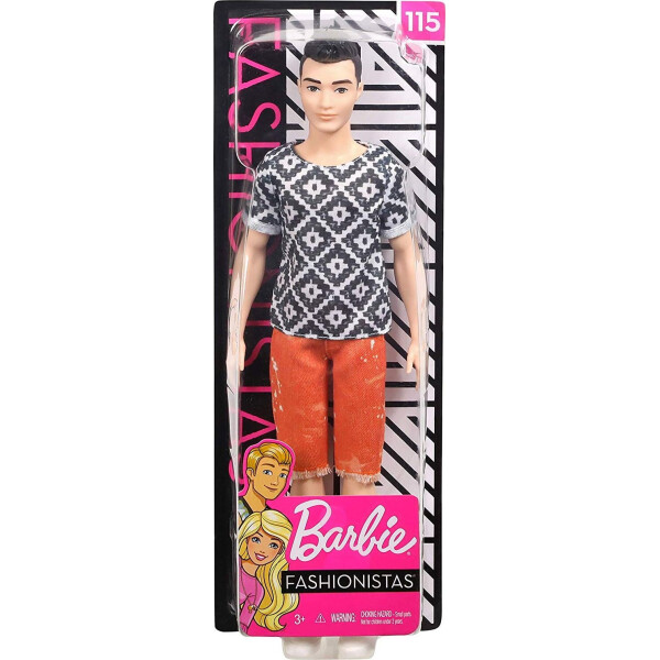 

Кукла Barbie Модник Ken Fashionistas Doll Wearing Geometric Shirt 115 FXL62