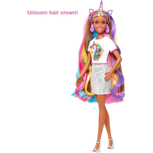 

Кукла Barbie Фантазия волос Русалка и Единорог Fantasy Hair Doll with Mermaid Unicorn Looks, Brunette GHN05