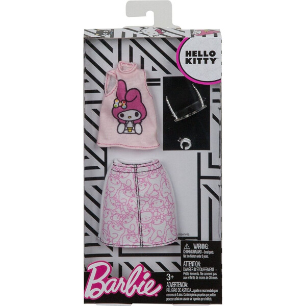 

Одежда для кукол Barbie Fashions Hello Kitty Pink Top Patterned Skirt FKR69
