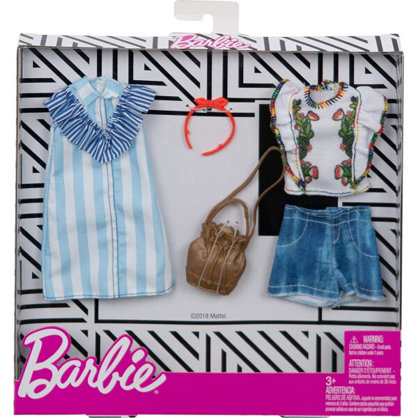 

Одежда для кукол Barbie Floral Pinstripes Fashion, 2 Pack FXJ63