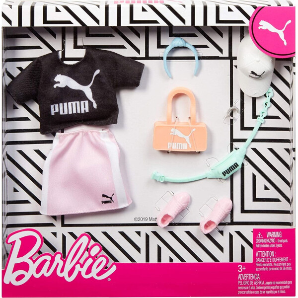 

Одежда для кукол Barbie PUMA Fashion Black Top, Pink Skirt 6 Accessories Dolls GJG32