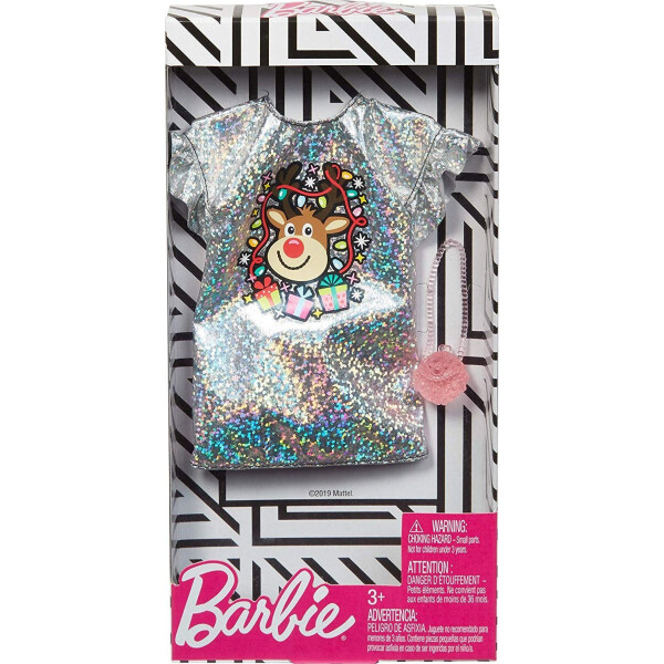 

Одежда для кукол Barbie Silver Christmas Holiday Dress Fashion Pack GGG51