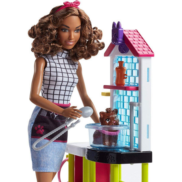 

Салон по уходу за домашними животными и Кукла Barbie Barbie Pet Groomer Doll FJB31