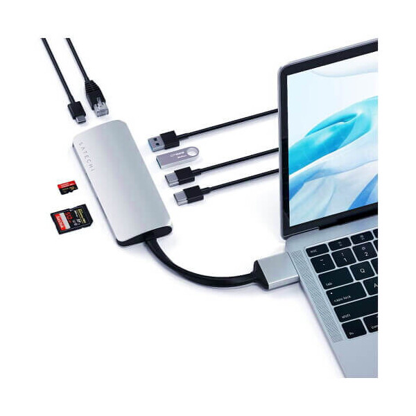 

Переходник Satechi Aluminum Type-C Dual Multimedia Adapter Silver (ST-TCDMMAS)