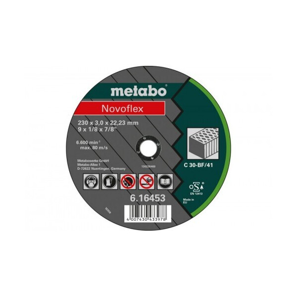 

Диск отрезной по камню Metabo Novoflex C 30, 230 мм (616453000)