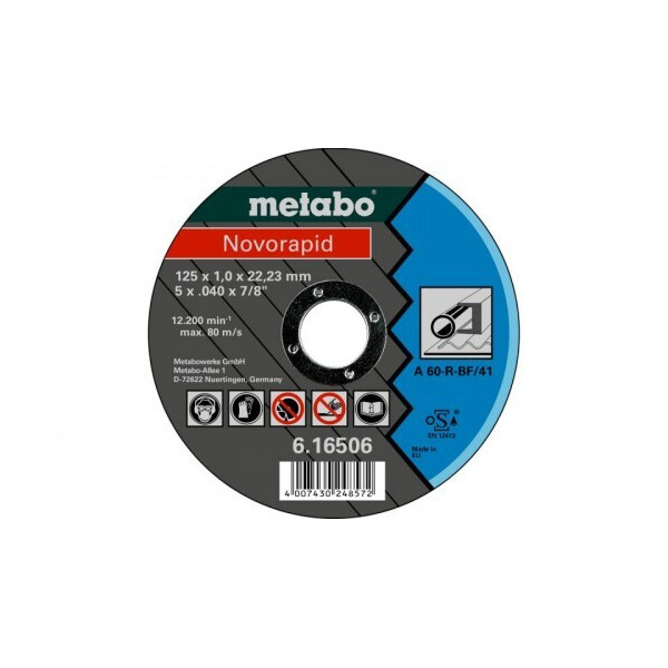 

Диск отрезной по металлу Metabo Novorapid A 60-R, 125 мм (616506000)