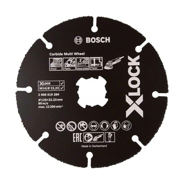 

Круг отрезной Bosch X-Lock Carbide Multi Wheel, 125х1х22,23 мм (2608619284)