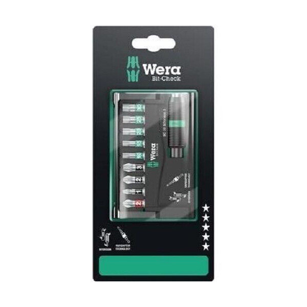 

Набор бит PH,PZ,Torx с магнитным держателем с пружинным стопорным кольцом Wera 1/4-50 05073416001