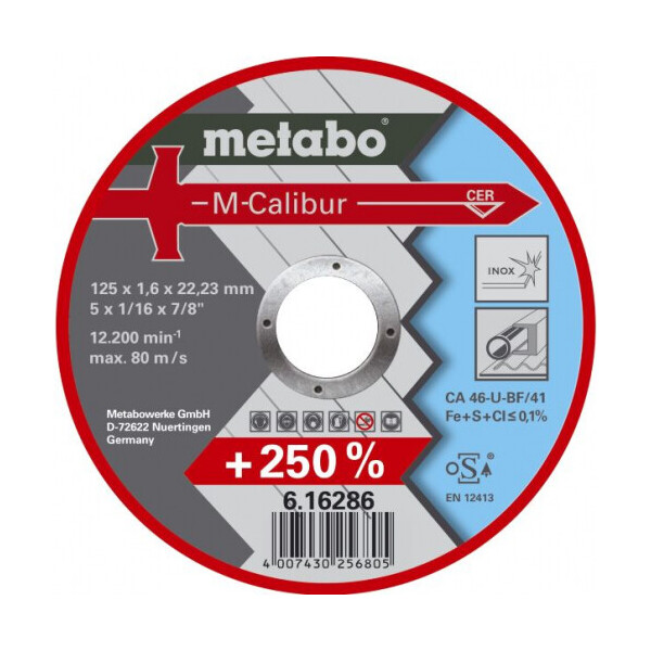 

Диск отрезной по металлу Metabo M-Calibur 125 мм (616286000)