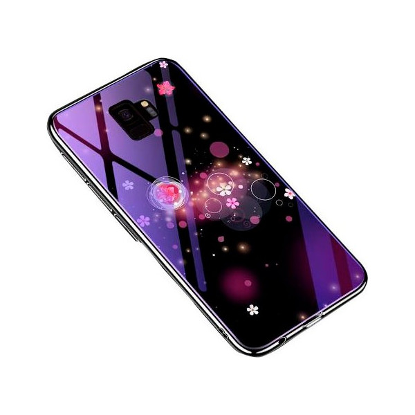 

TPU+Glass Fantasy с глянцевыми торцами для Samsung Galaxy S9 (Пузырьки и цветы) (665707)