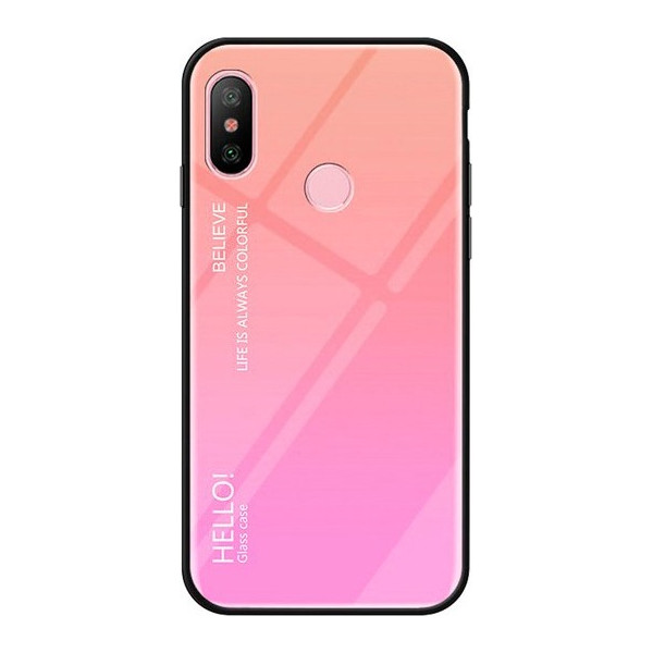 

TPU+Glass Gradient HELLO для Xiaomi Mi 6X / Mi A2 (Розовый) (665929)