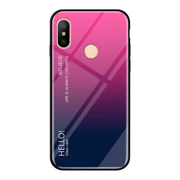 

TPU+Glass Gradient HELLO для Xiaomi Mi Max 3 (Малиновый) (665940)