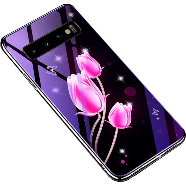 

TPU+Glass Fantasy с глянцевыми торцами для Samsung Galaxy S10 (Тюльпаны) (685734)
