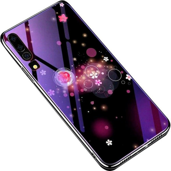 

Чехол TPU+Glass Fantasy с глянцевыми торцами для Huawei P30 (Пузырьки и цветы) (700170)