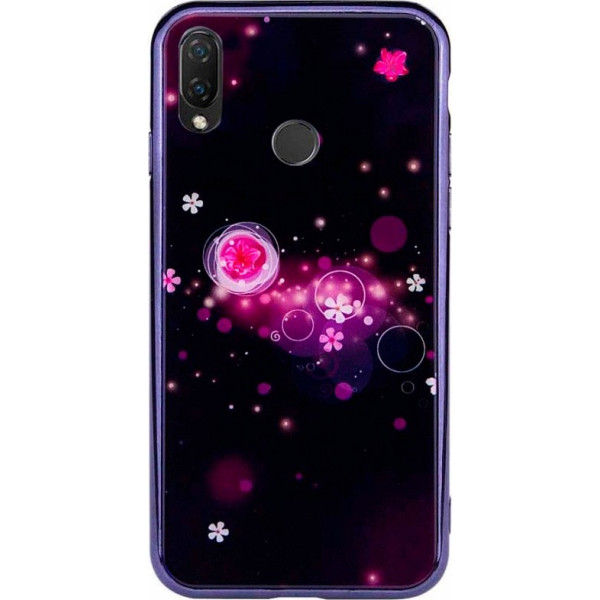 

TPU+Glass Fantasy с глянцевыми торцами для Xiaomi Redmi 7 (Пузырьки и цветы) (700180)