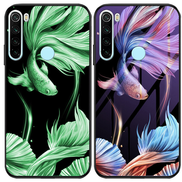 

TPU+Glass чехол светящийся в темноте для Xiaomi Redmi Note 8