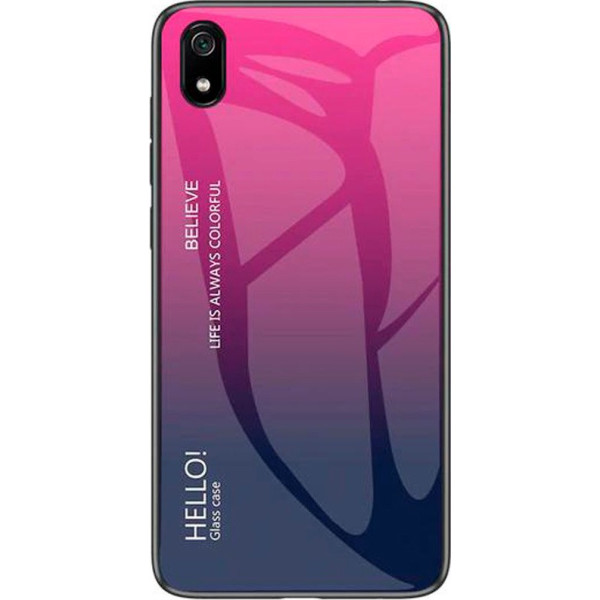 

Чехол TPU+Glass Gradient HELLO для Xiaomi Redmi 7A (Малиновый) (712747)
