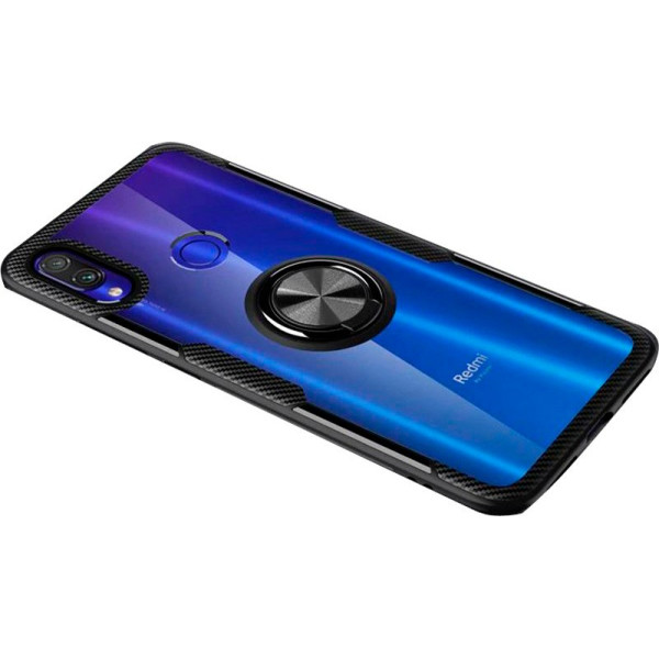 

TPU+PC Deen CrystalRing под магнитный держатель для Xiaomi Redmi 7 (Бесцветный / Черный) (713362)