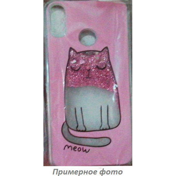 TPU с переливающимися блестками для Xiaomi Redmi 7 (Котенок) (713597)