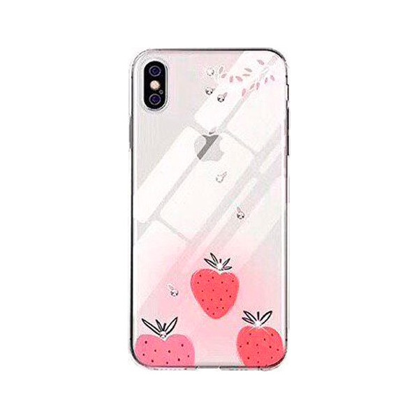 

TPU Luxure Diamond full protective для Apple iPhone XS Max (6.5) (Красный / Клубника) (715362)