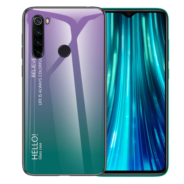 

TPU+Glass чехол Gradient HELLO для Xiaomi Redmi Note 8