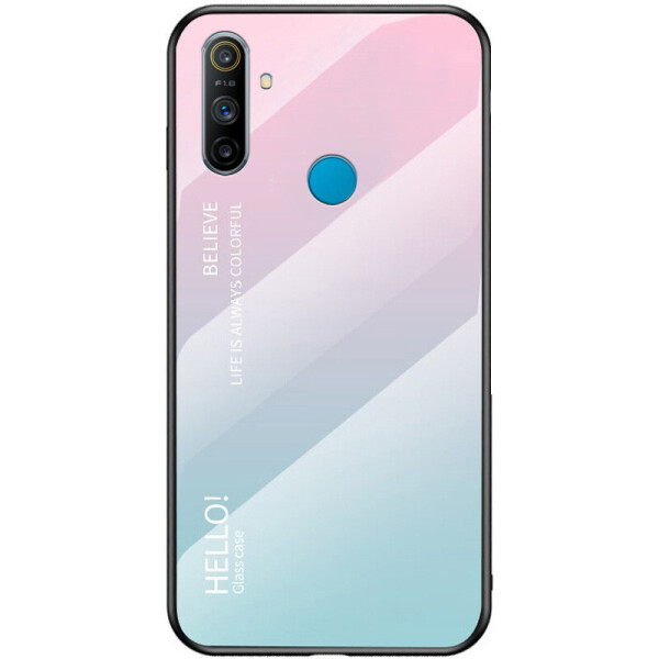 

TPU+Glass чехол Gradient HELLO для Realme C3