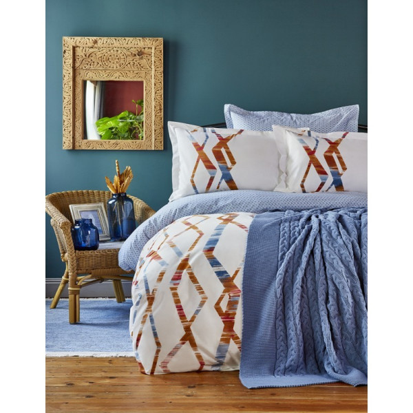 

с пледом Karaca Home - Shaggy mavi 2018-1 евро (7805)