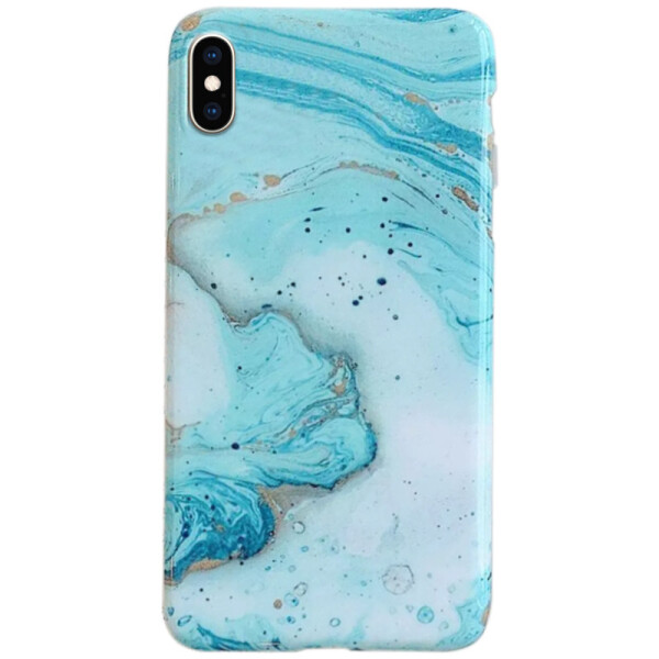 

TPU чехол Мрамор для Apple iPhone XS Max (6.5") Голубой (125170)