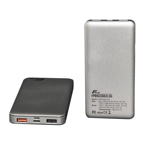 

Power bank Frime 10000MAH QC3.0 SILVER GREY