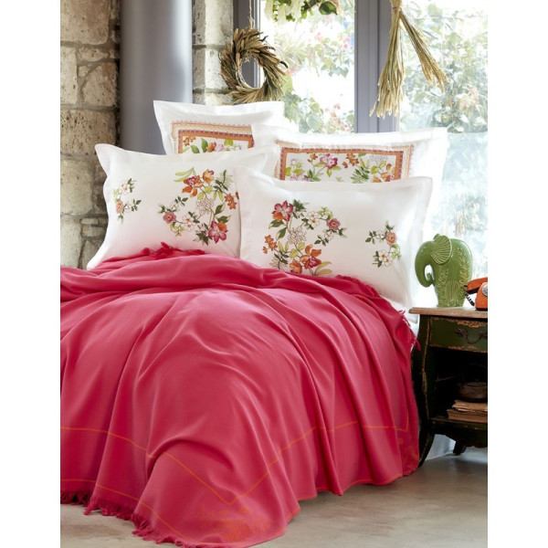

Комплект постельного белья Karaca Home - Siena fusya 2018-2 200x240 евро (10636)