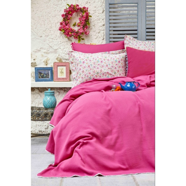 

Комплект постельного белья Karaca Home - Picata fusya 2018-2 200x220 евро (14124)