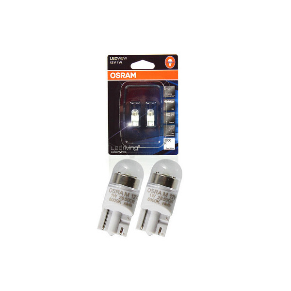 

Автолампа диоды OSRAM 2850CW-BLI2 12V W2,1X9,5D 1W 6000K SET 2pcs.